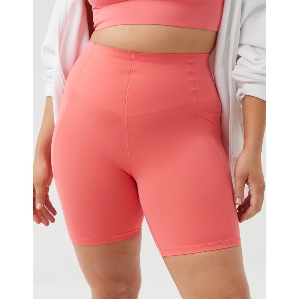 OFFLINE by Aerie Real Me Xtra High Waisted 7in Bike Shorts Pink Coral Small